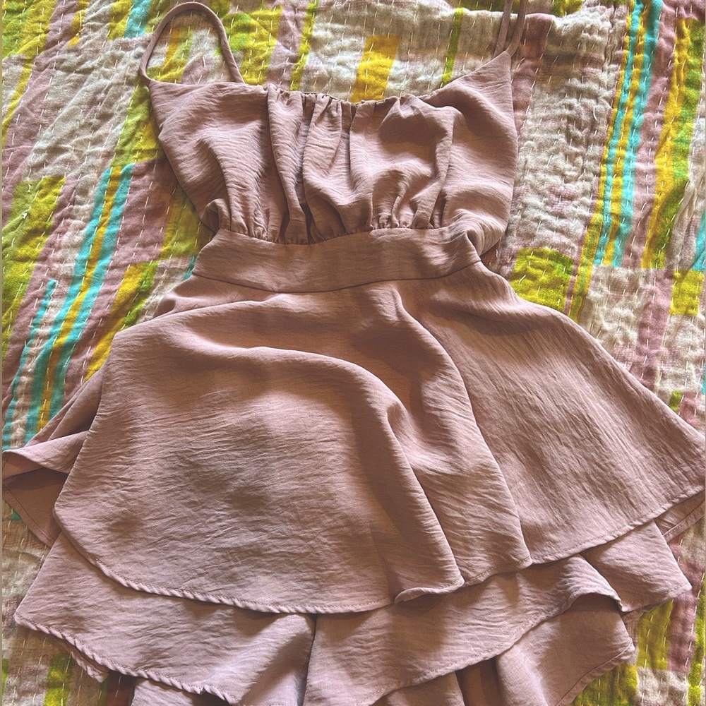 Dusty Rose American Threads Flowy Open Back Dress